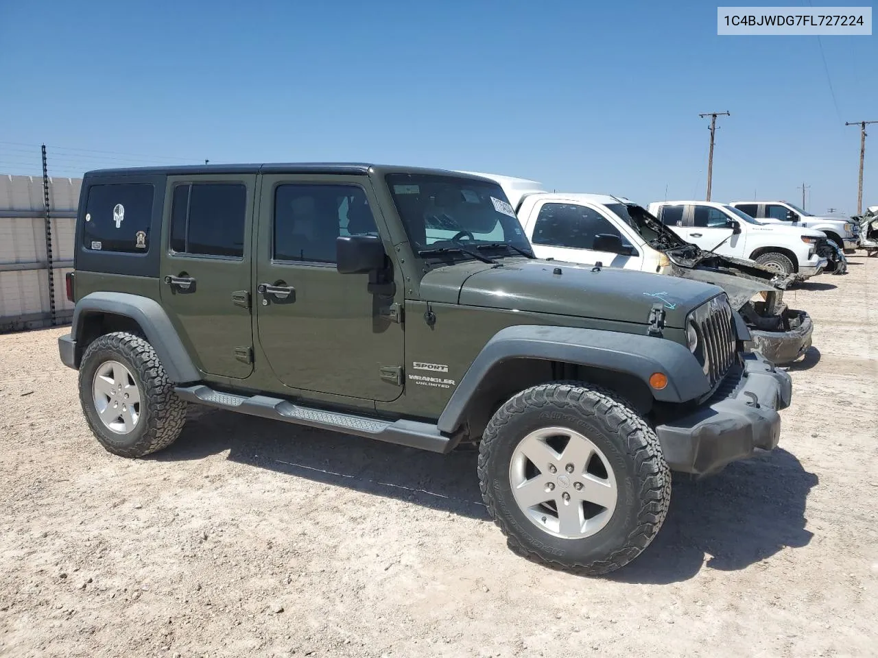 2015 Jeep Wrangler Unlimited Sport VIN: 1C4BJWDG7FL727224 Lot: 71754334