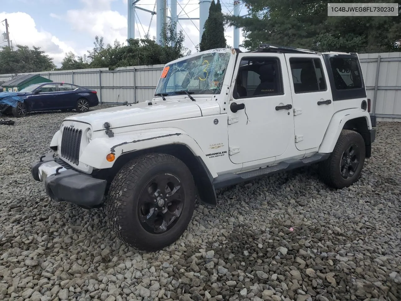 2015 Jeep Wrangler Unlimited Sahara VIN: 1C4BJWEG8FL730230 Lot: 71840014