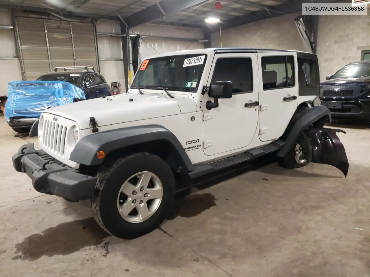 1C4BJWDG4FL536358 2015 Jeep Wrangler Unlimited Sport