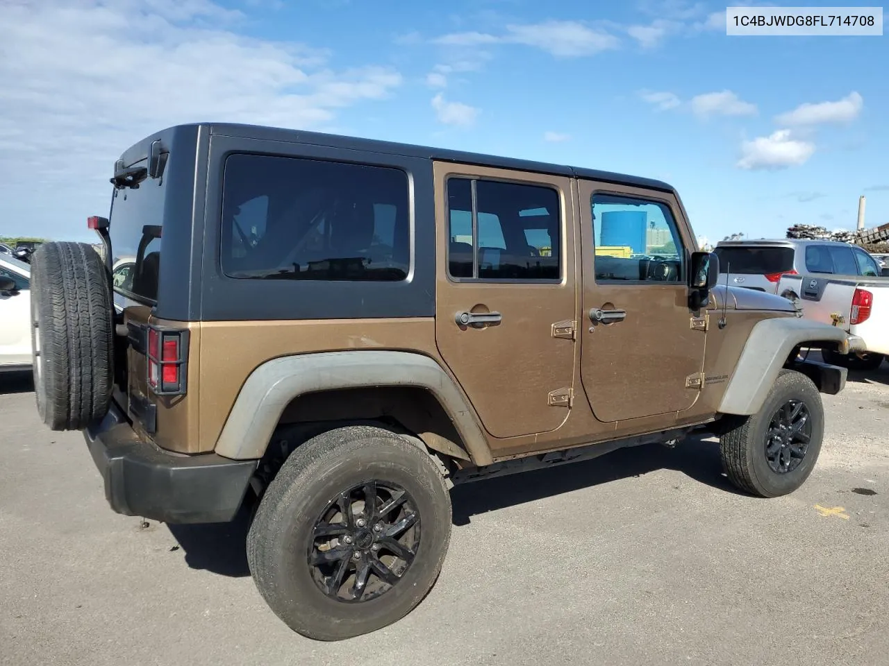 2015 Jeep Wrangler Unlimited Sport VIN: 1C4BJWDG8FL714708 Lot: 72800014