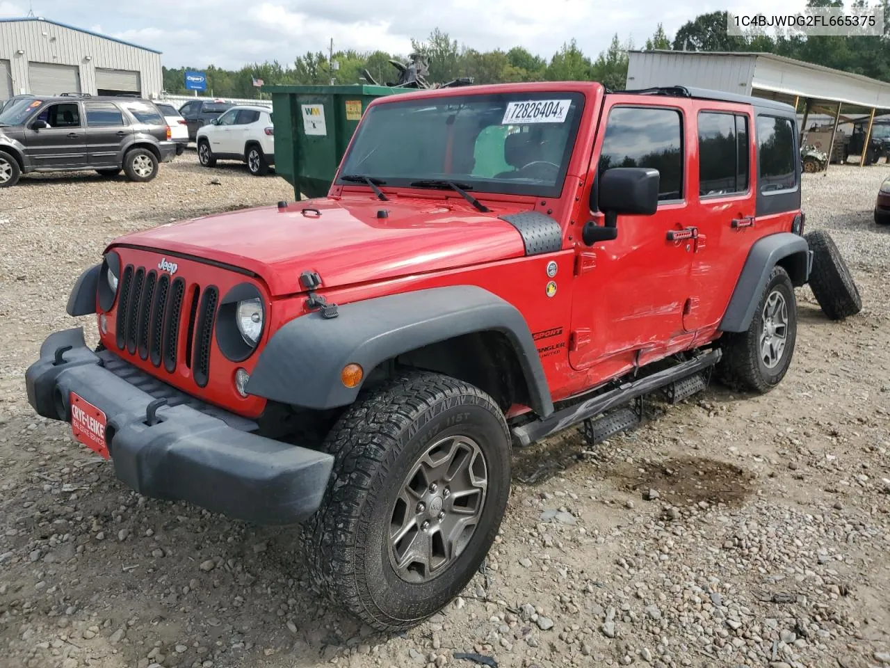 1C4BJWDG2FL665375 2015 Jeep Wrangler Unlimited Sport