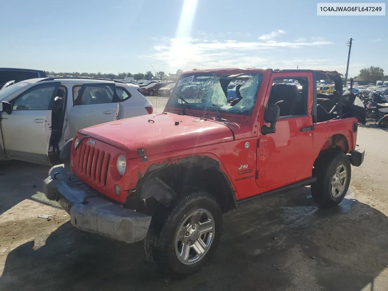 2015 Jeep Wrangler Sport VIN: 1C4AJWAG6FL647249 Lot: 73969374