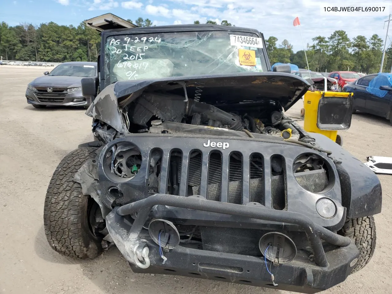 2015 Jeep Wrangler Unlimited Sahara VIN: 1C4BJWEG4FL690017 Lot: 74346664