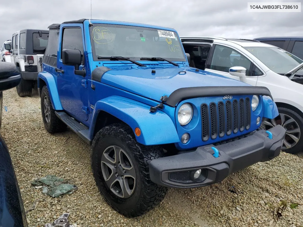 2015 Jeep Wrangler Sahara VIN: 1C4AJWBG3FL738610 Lot: 74489484