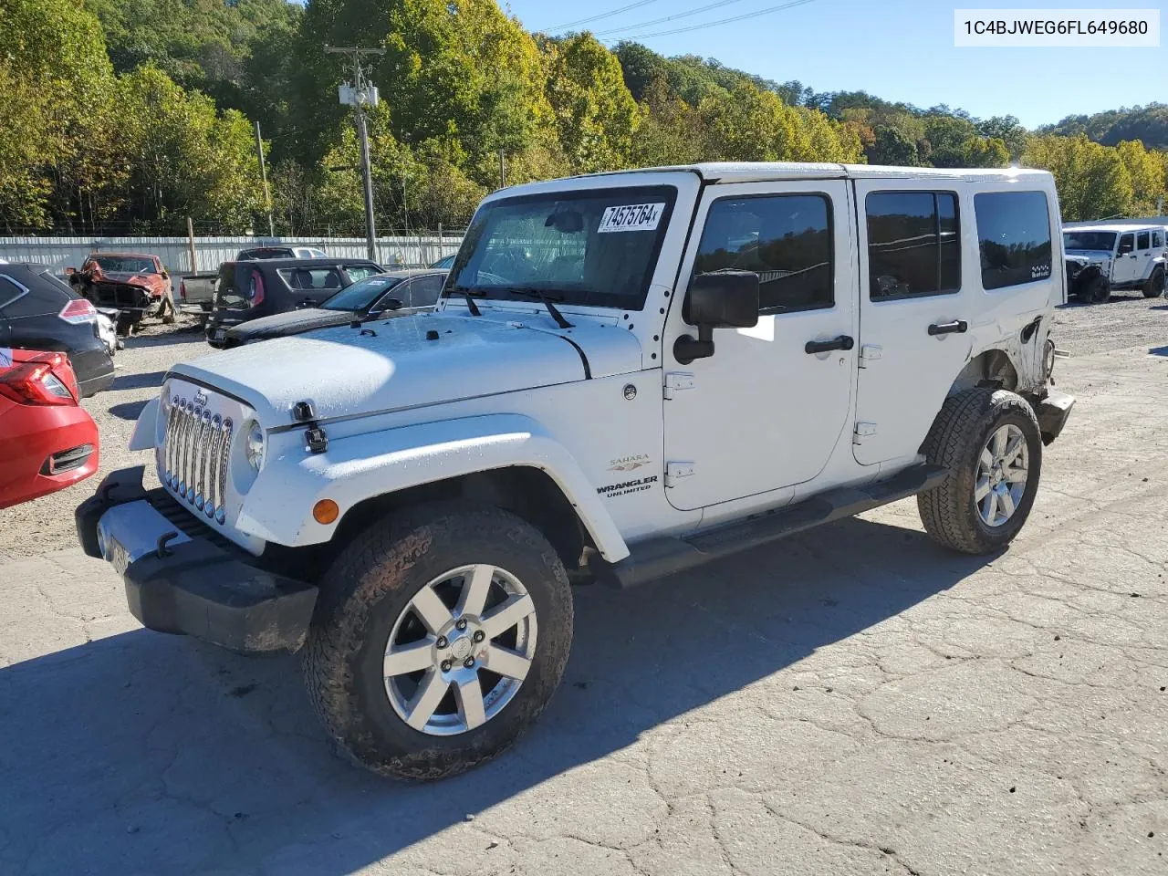 2015 Jeep Wrangler Unlimited Sahara VIN: 1C4BJWEG6FL649680 Lot: 74575764