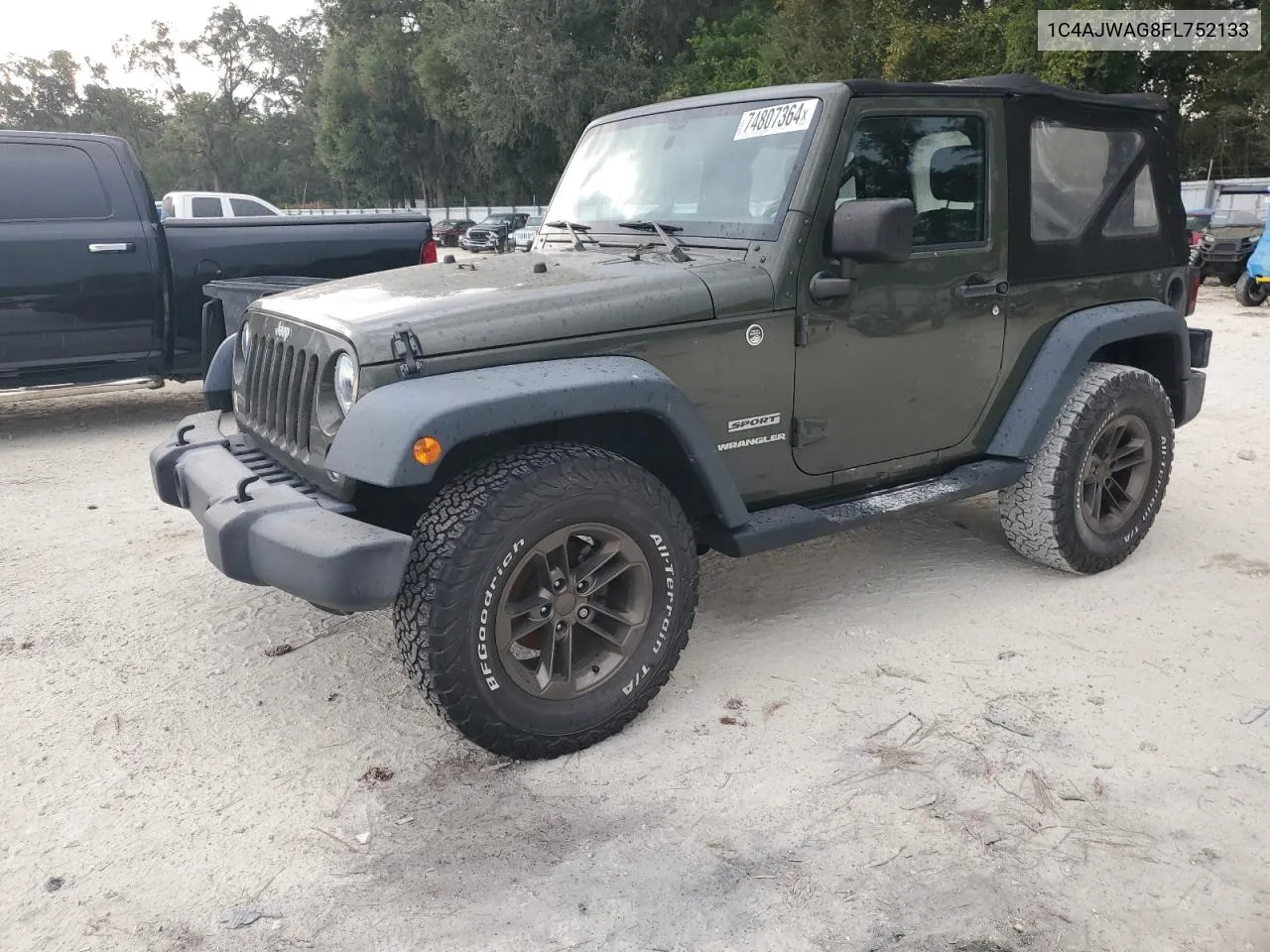 2015 Jeep Wrangler Sport VIN: 1C4AJWAG8FL752133 Lot: 74807364