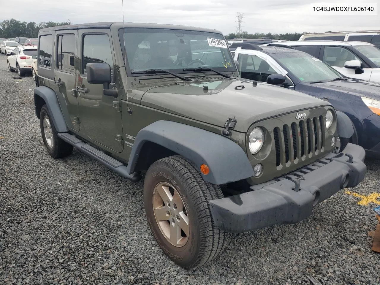 2015 Jeep Wrangler Unlimited Sport VIN: 1C4BJWDGXFL606140 Lot: 74812464