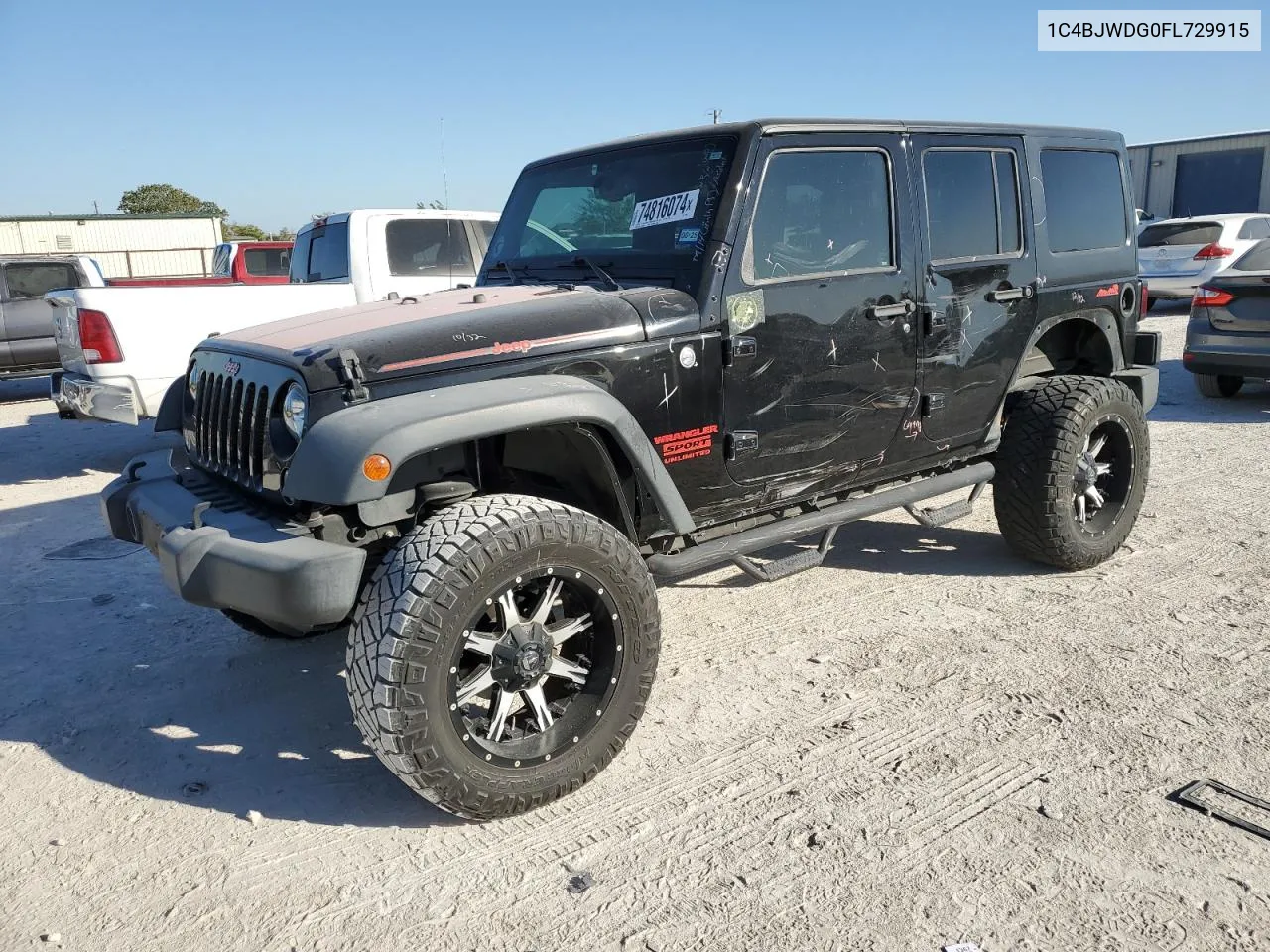 2015 Jeep Wrangler Unlimited Sport VIN: 1C4BJWDG0FL729915 Lot: 74816074