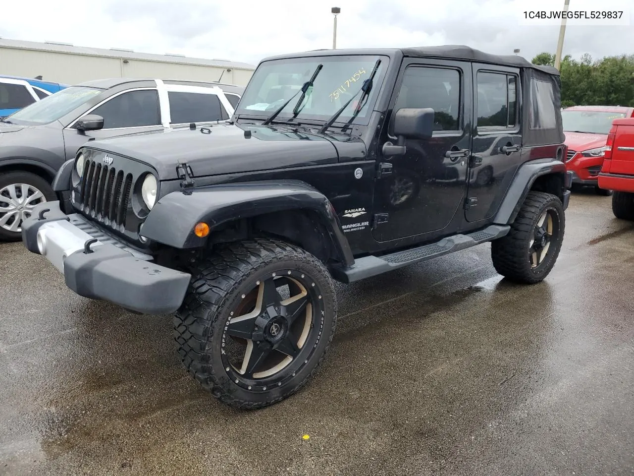 2015 Jeep Wrangler Unlimited Sahara VIN: 1C4BJWEG5FL529837 Lot: 75117454