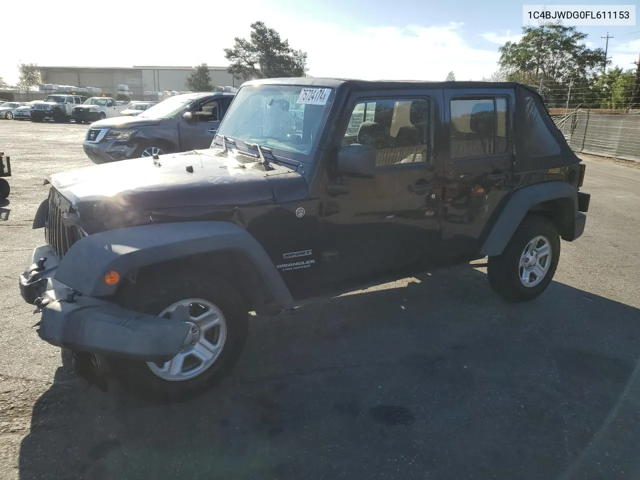 2015 Jeep Wrangler Unlimited Sport VIN: 1C4BJWDG0FL611153 Lot: 75724174