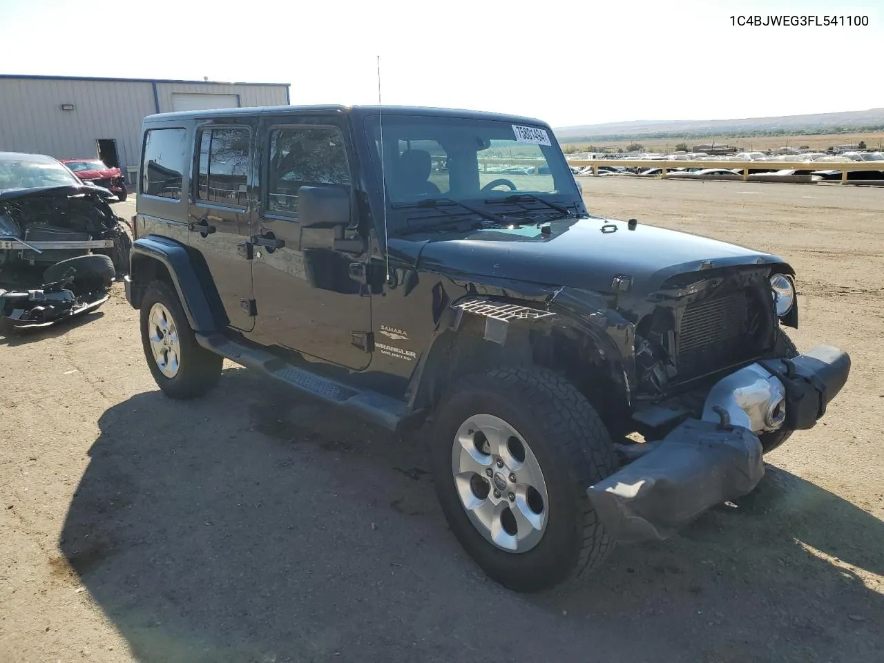 2015 Jeep Wrangler Unlimited Sahara VIN: 1C4BJWEG3FL541100 Lot: 75801494