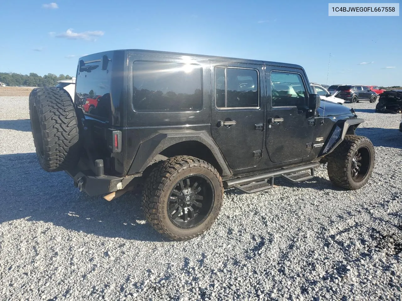 2015 Jeep Wrangler Unlimited Sahara VIN: 1C4BJWEG0FL667558 Lot: 75917364