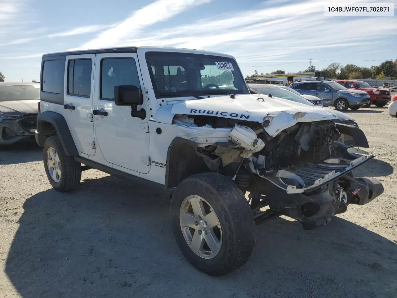 2015 Jeep Wrangler Unlimited Rubicon VIN: 1C4BJWFG7FL702871 Lot: 76784324