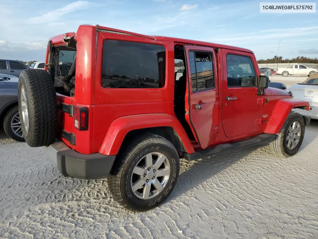 2015 Jeep Wrangler Unlimited Sahara VIN: 1C4BJWEG8FL575792 Lot: 77140974