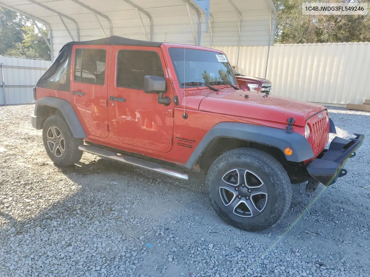 2015 Jeep Wrangler Unlimited Sport VIN: 1C4BJWDG3FL549246 Lot: 77315354