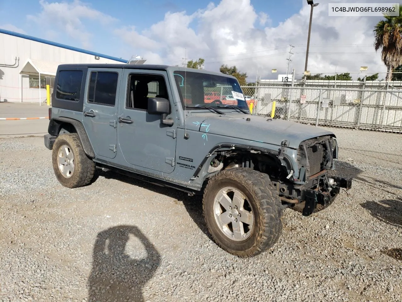 2015 Jeep Wrangler Unlimited Sport VIN: 1C4BJWDG6FL698962 Lot: 77464744