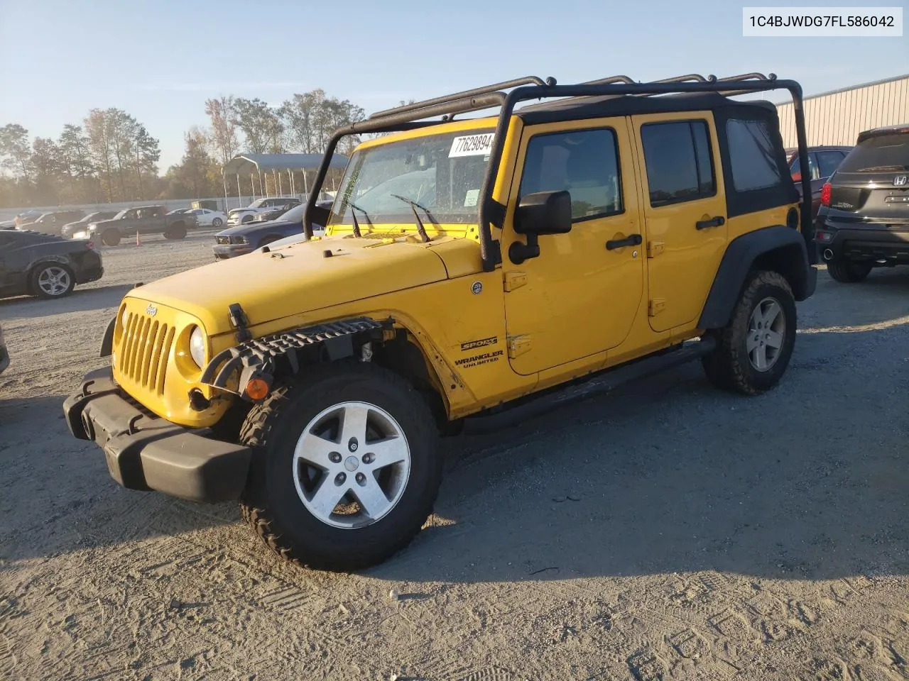 2015 Jeep Wrangler Unlimited Sport VIN: 1C4BJWDG7FL586042 Lot: 77629894