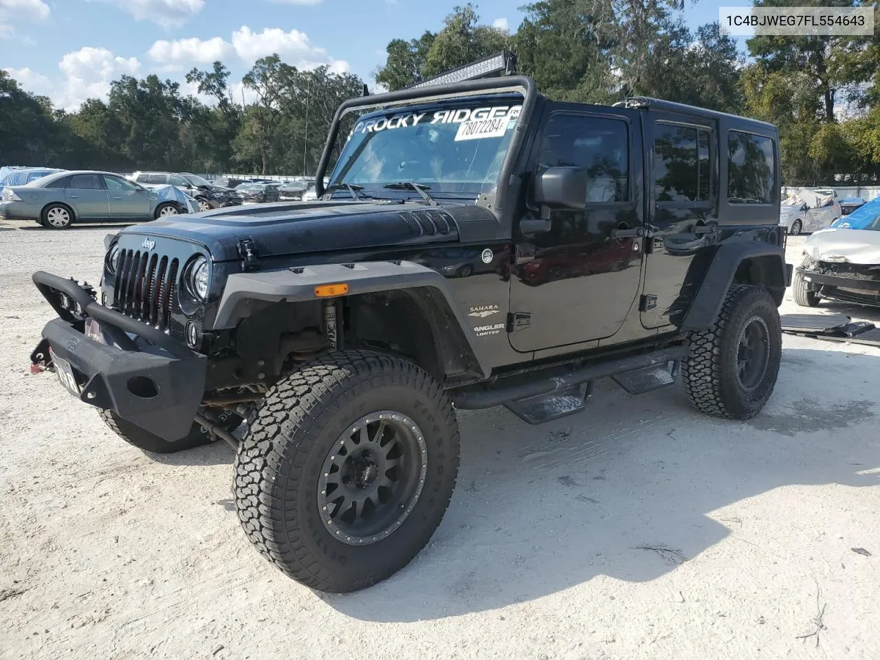 2015 Jeep Wrangler Unlimited Sahara VIN: 1C4BJWEG7FL554643 Lot: 78072284