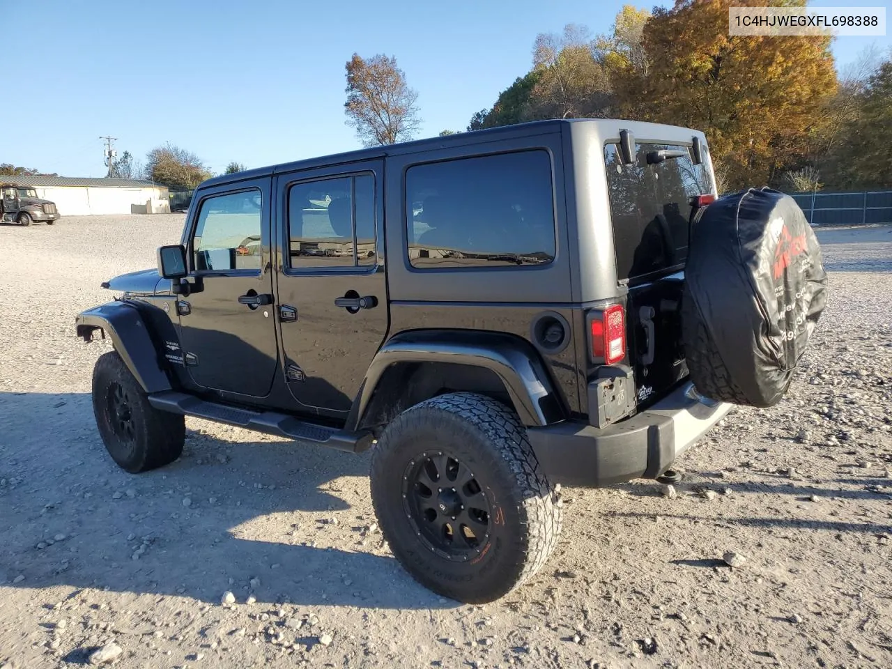 2015 Jeep Wrangler Unlimited Sahara VIN: 1C4HJWEGXFL698388 Lot: 78596634