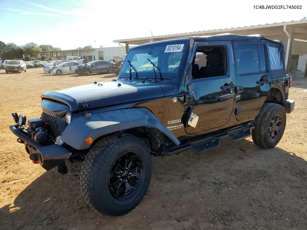 2015 Jeep Wrangler Unlimited Sport VIN: 1C4BJWDG2FL745002 Lot: 80210194