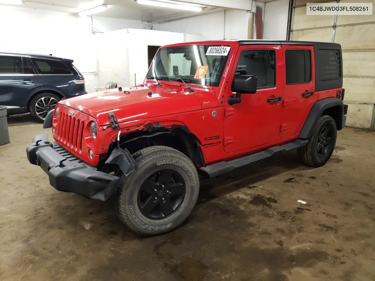 2015 Jeep Wrangler Unlimited Sport VIN: 1C4BJWDG3FL508261 Lot: 80266524