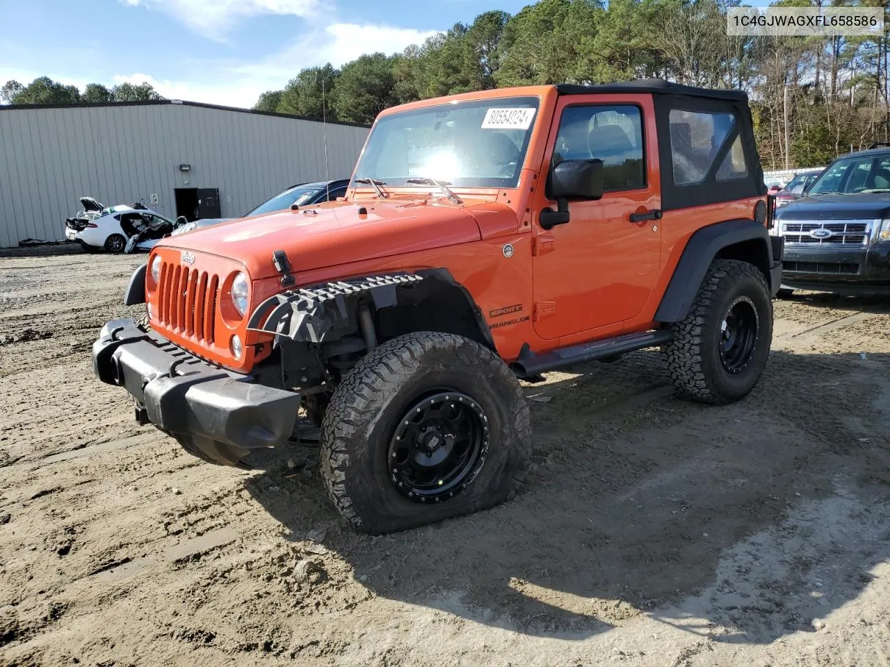 2015 Jeep Wrangler Sport VIN: 1C4GJWAGXFL658586 Lot: 80554024