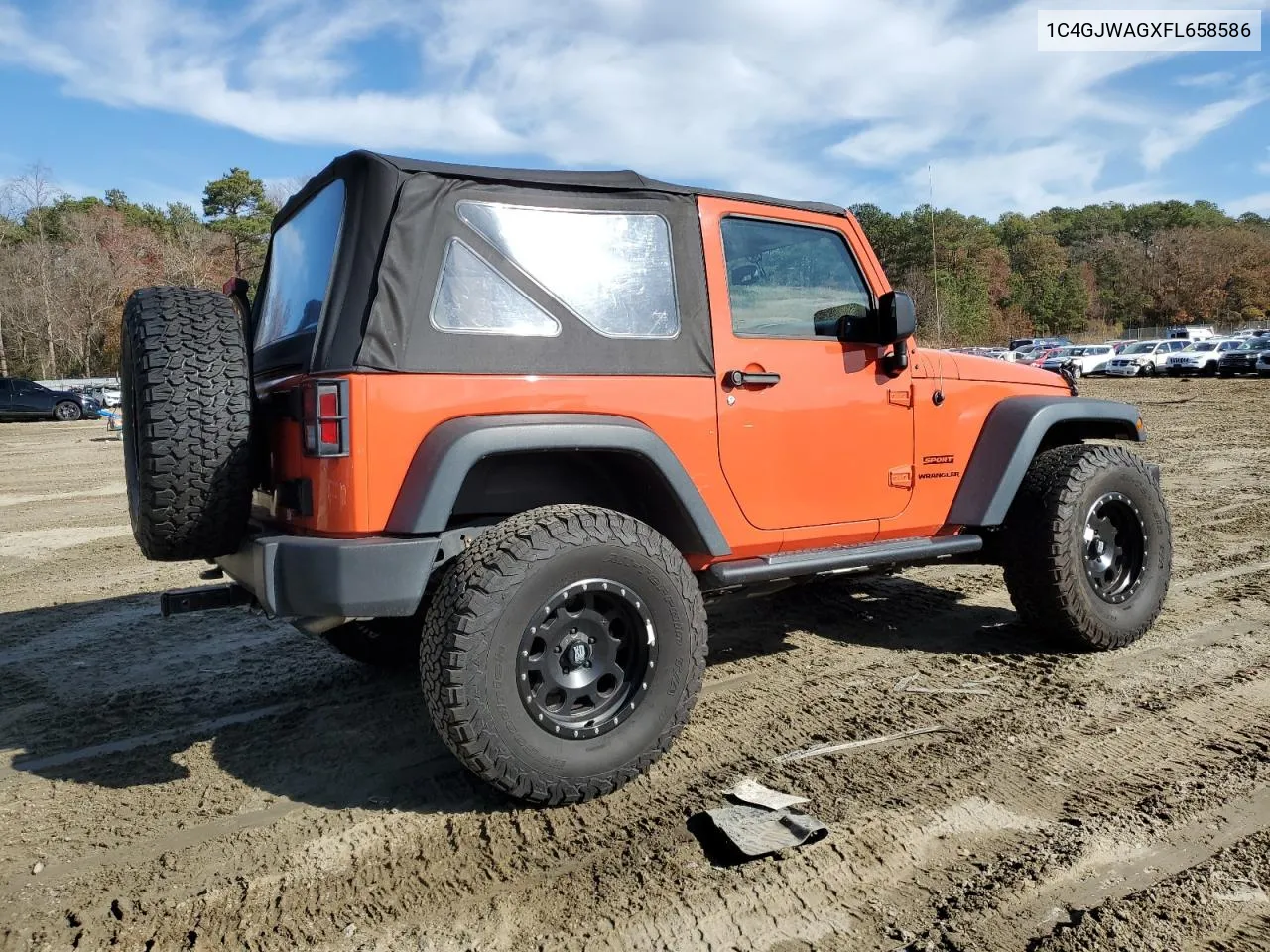 2015 Jeep Wrangler Sport VIN: 1C4GJWAGXFL658586 Lot: 80554024