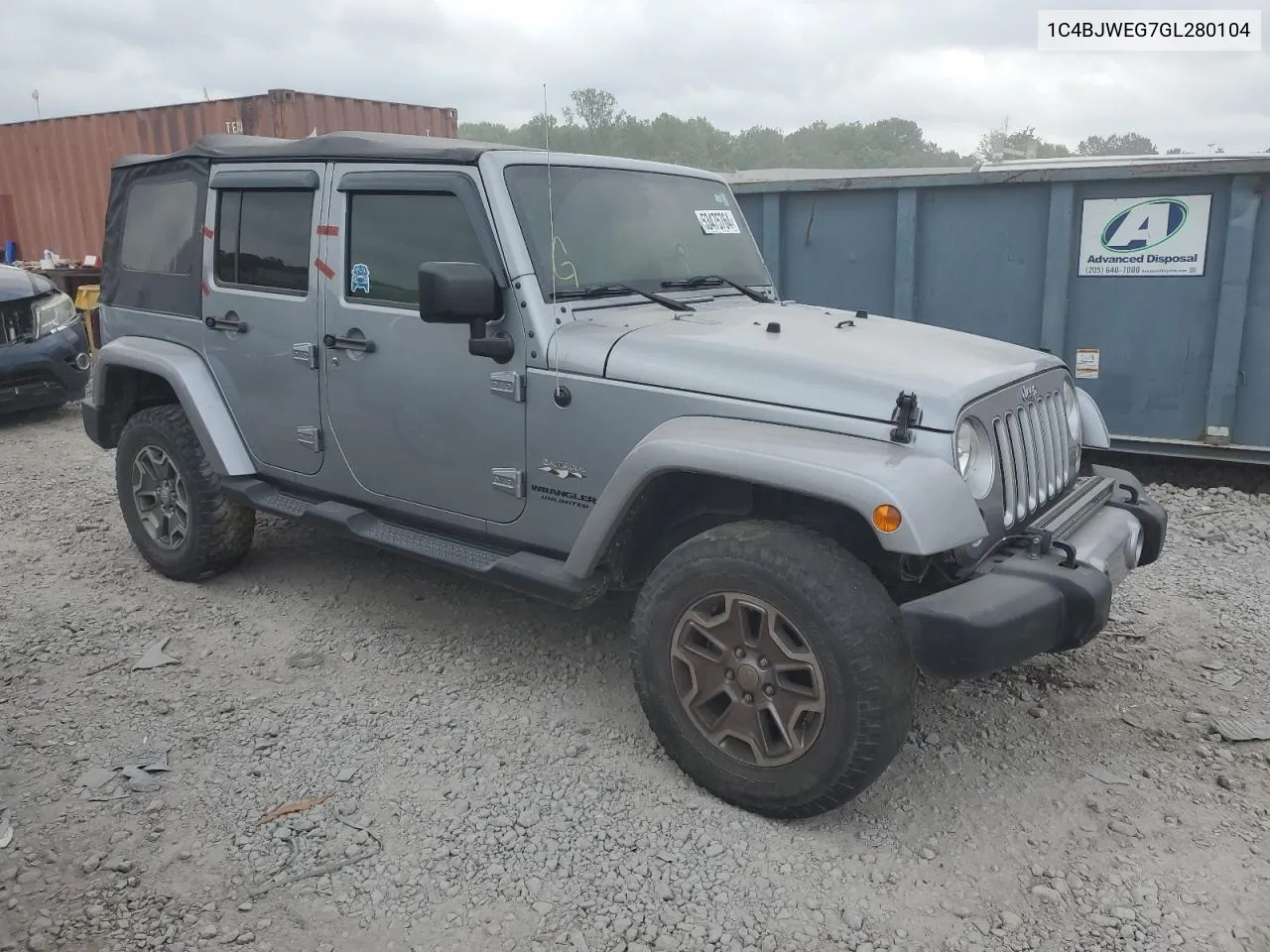 1C4BJWEG7GL280104 2016 Jeep Wrangler Unlimited Sahara