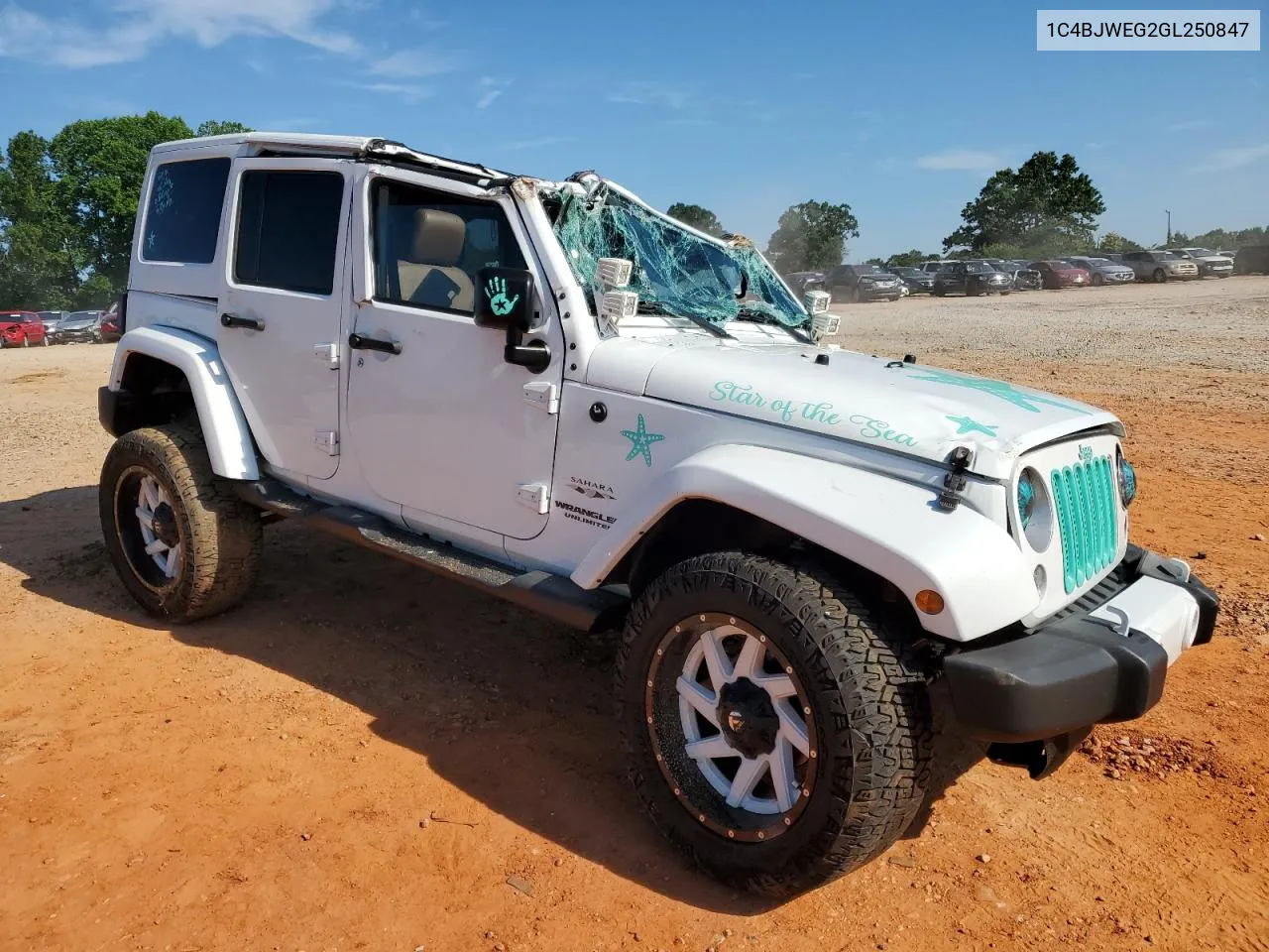 2016 Jeep Wrangler Unlimited Sahara VIN: 1C4BJWEG2GL250847 Lot: 55888684