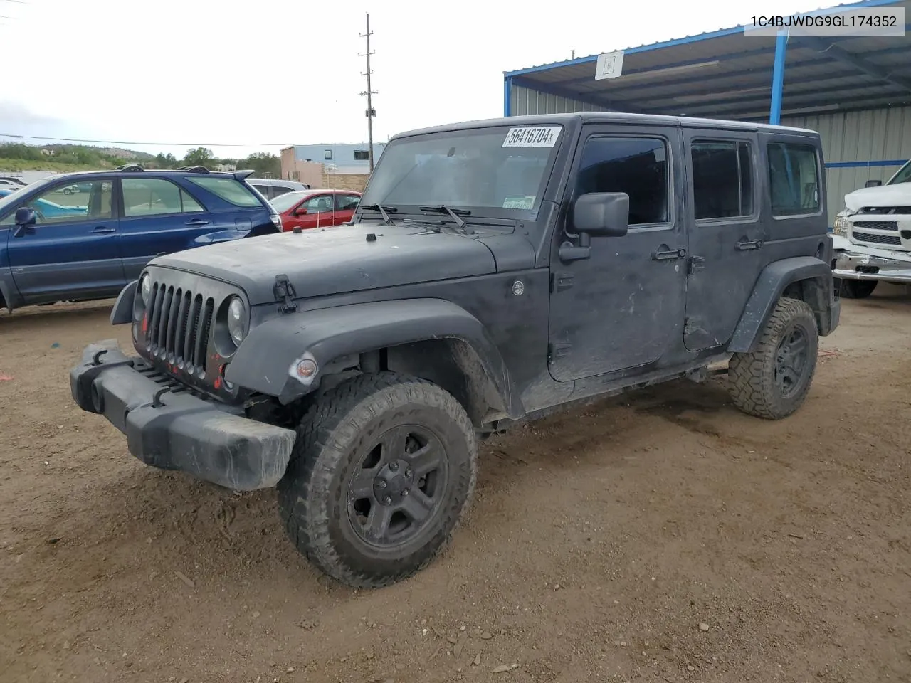 2016 Jeep Wrangler Unlimited Sport VIN: 1C4BJWDG9GL174352 Lot: 56416704