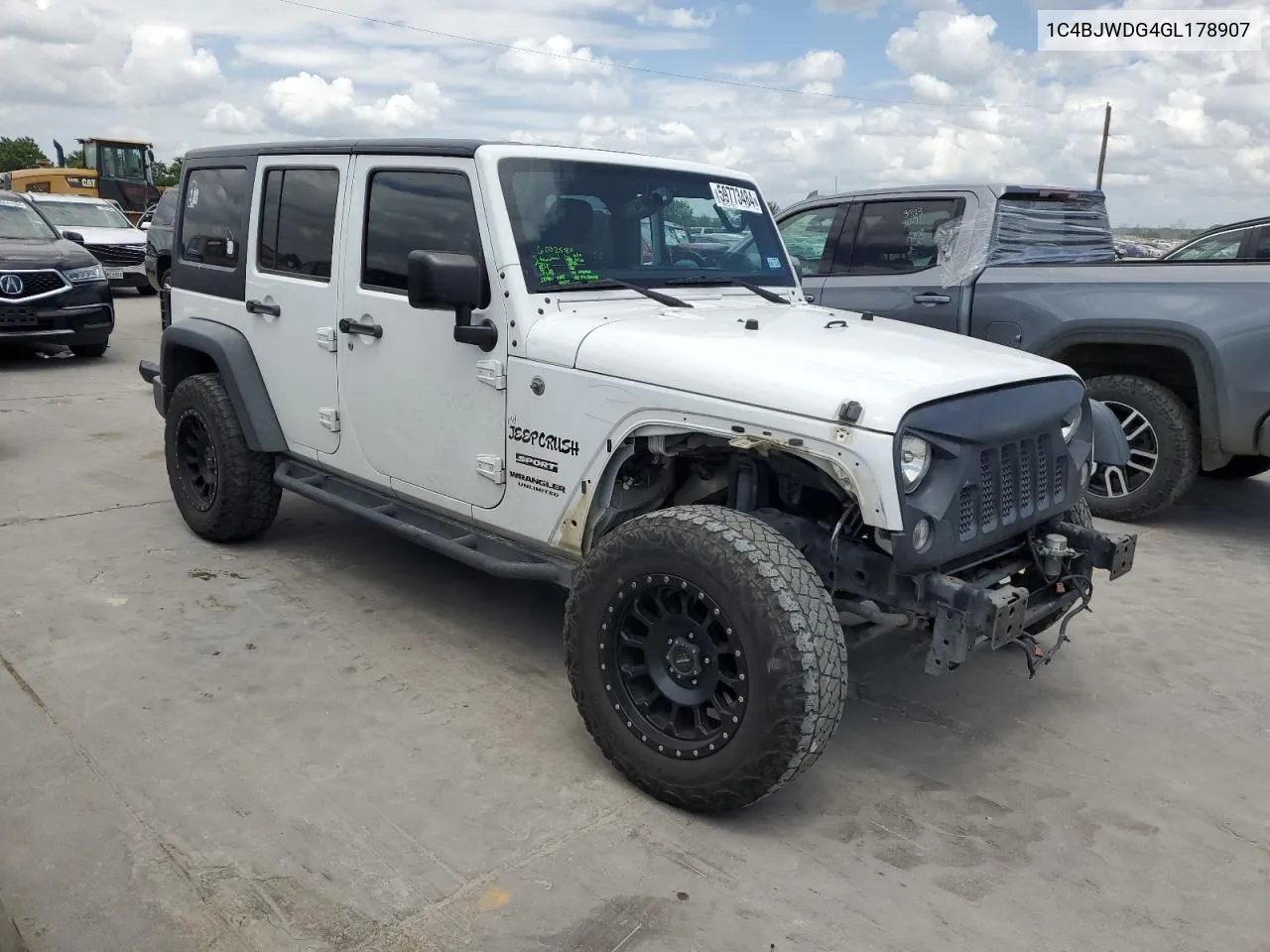 2016 Jeep Wrangler Unlimited Sport VIN: 1C4BJWDG4GL178907 Lot: 59773484