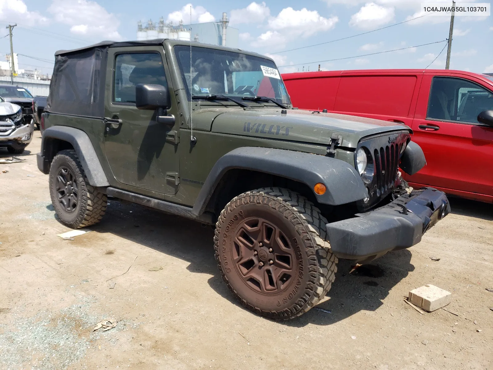 2016 Jeep Wrangler Sport VIN: 1C4AJWAG5GL103701 Lot: 59854464