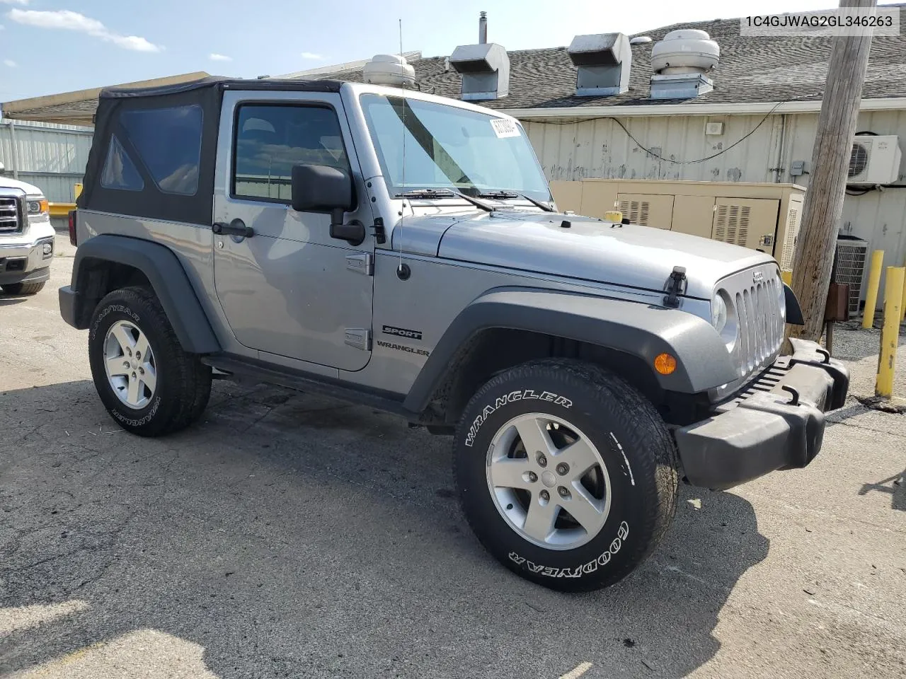 2016 Jeep Wrangler Sport VIN: 1C4GJWAG2GL346263 Lot: 63730904