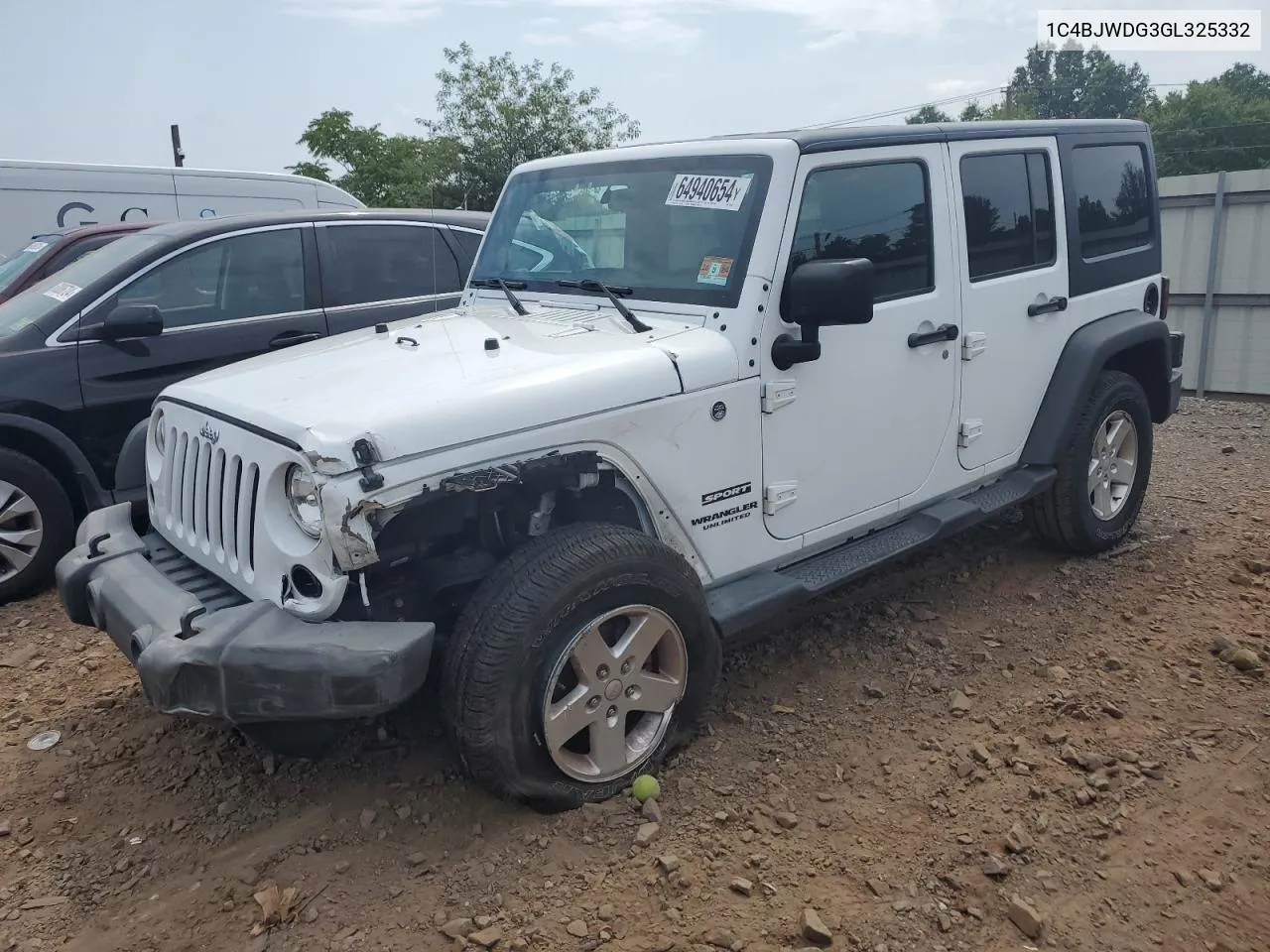 2016 Jeep Wrangler Unlimited Sport VIN: 1C4BJWDG3GL325332 Lot: 64940654