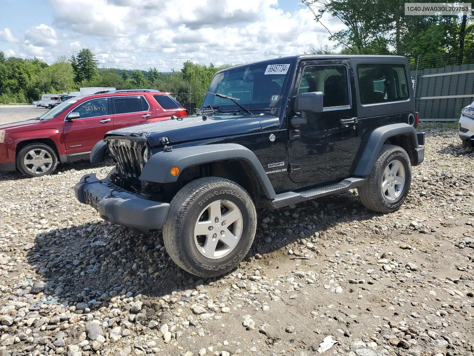 2016 Jeep Wrangler Sport VIN: 1C4GJWAG3GL209753 Lot: 66457734