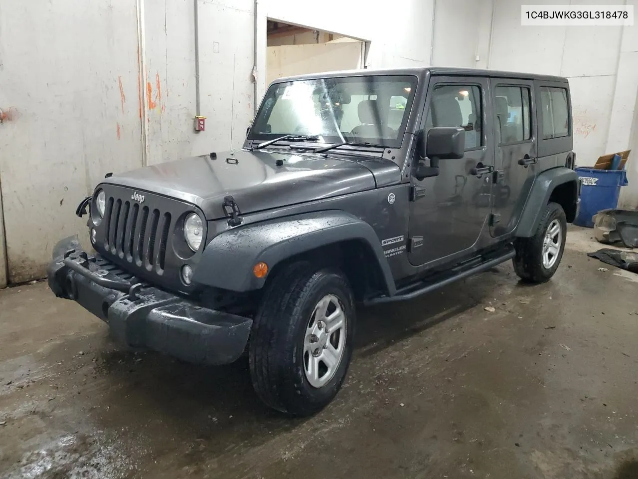 1C4BJWKG3GL318478 2016 Jeep Wrangler Unlimited Sport