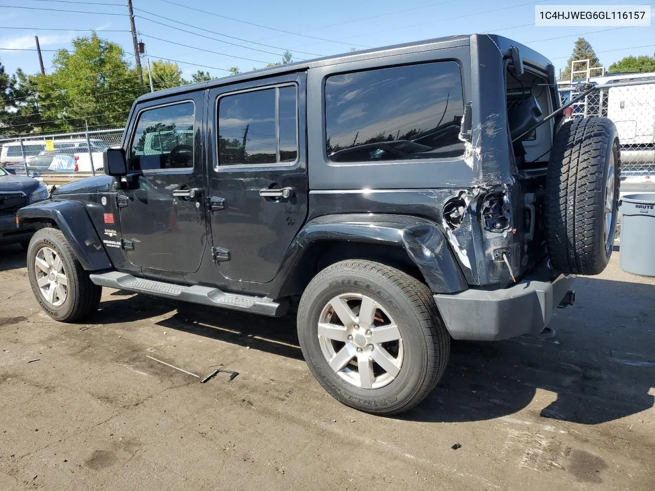 2016 Jeep Wrangler Unlimited Sahara VIN: 1C4HJWEG6GL116157 Lot: 69680374