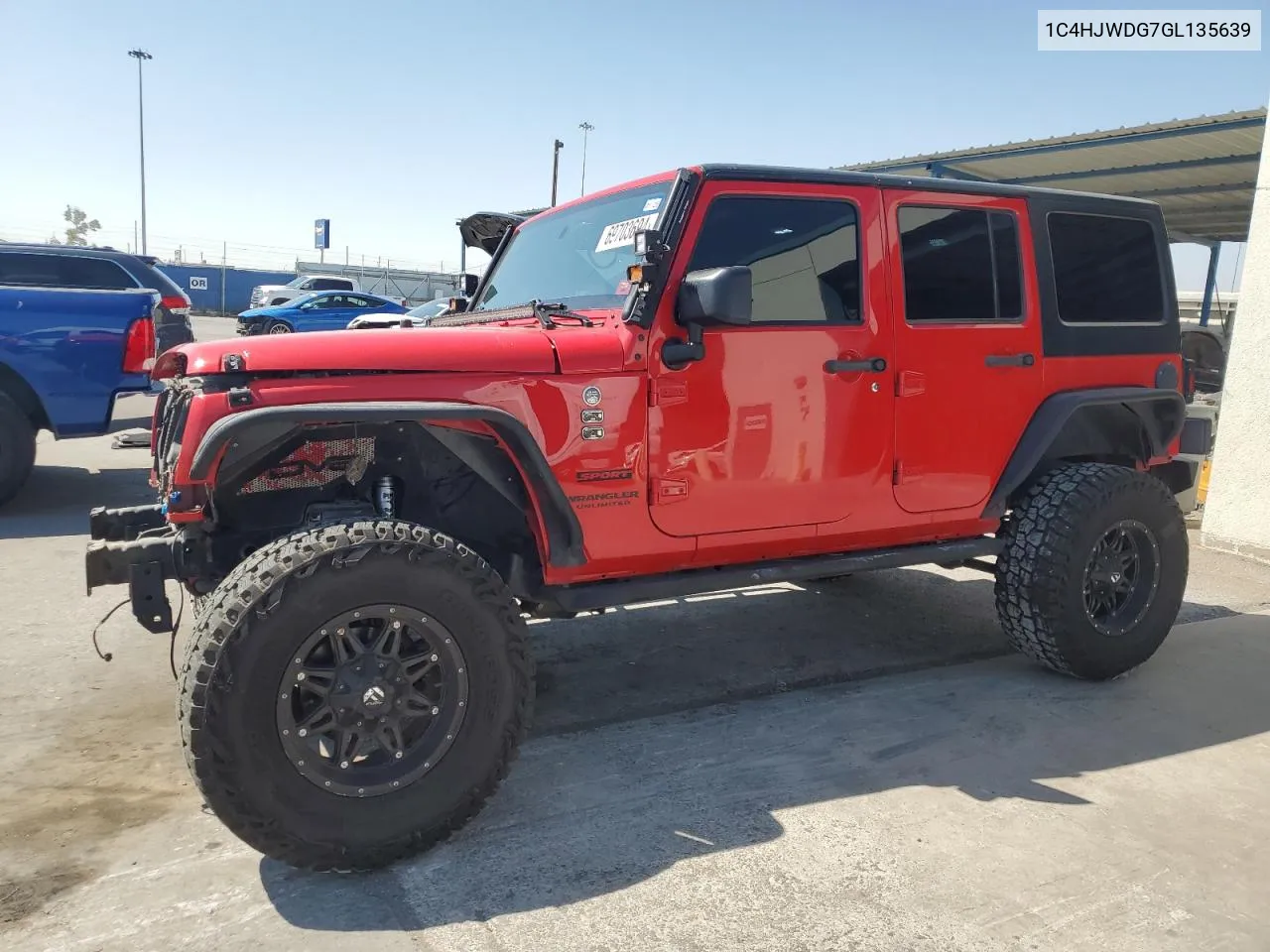 2016 Jeep Wrangler Unlimited Sport VIN: 1C4HJWDG7GL135639 Lot: 69703694