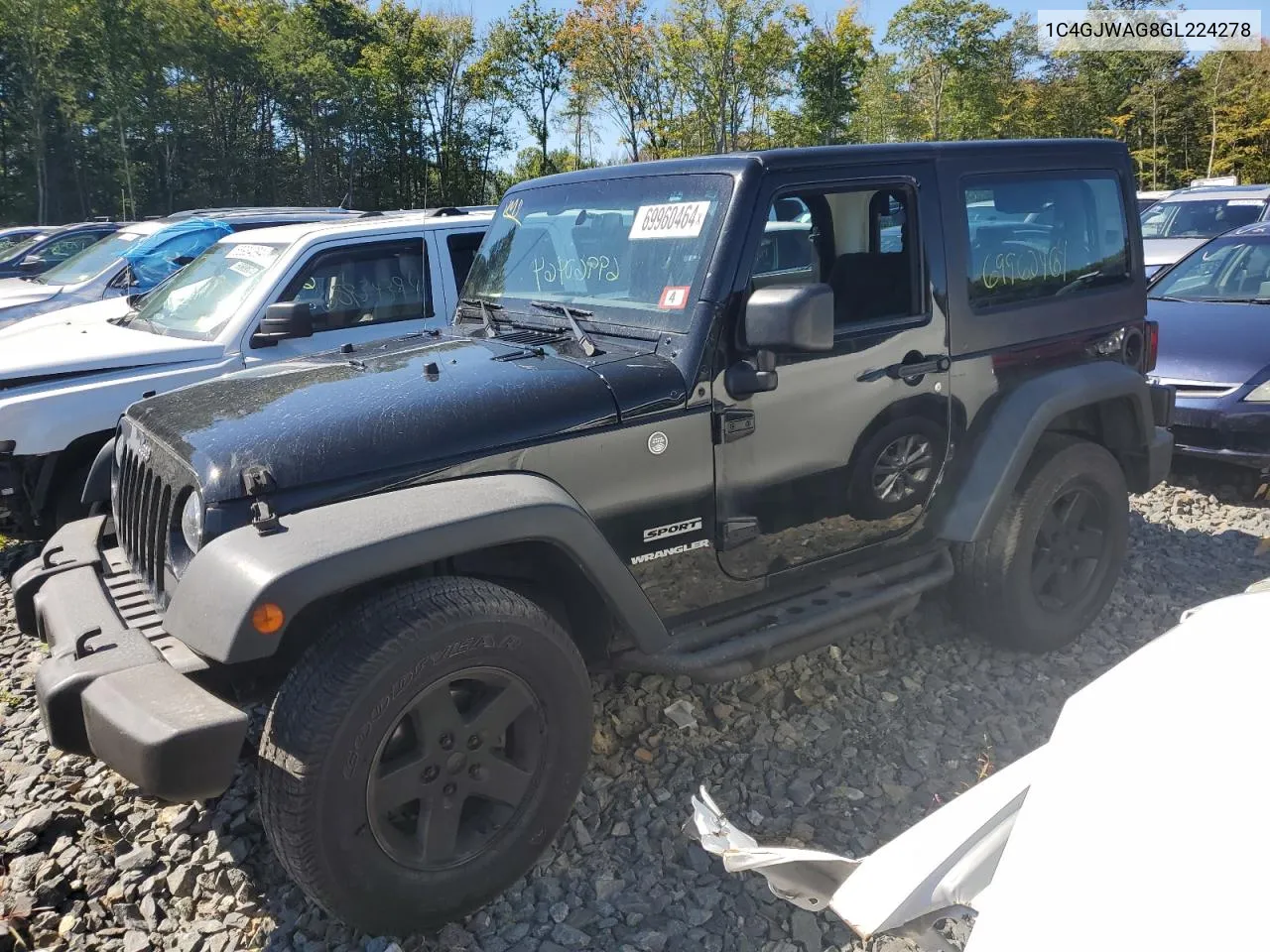 2016 Jeep Wrangler Sport VIN: 1C4GJWAG8GL224278 Lot: 69960464