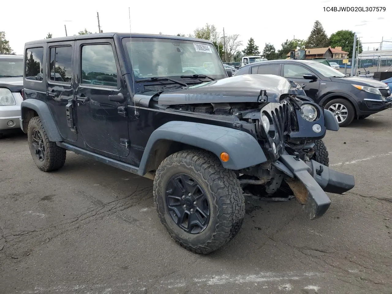 2016 Jeep Wrangler Unlimited Sport VIN: 1C4BJWDG2GL307579 Lot: 70062844