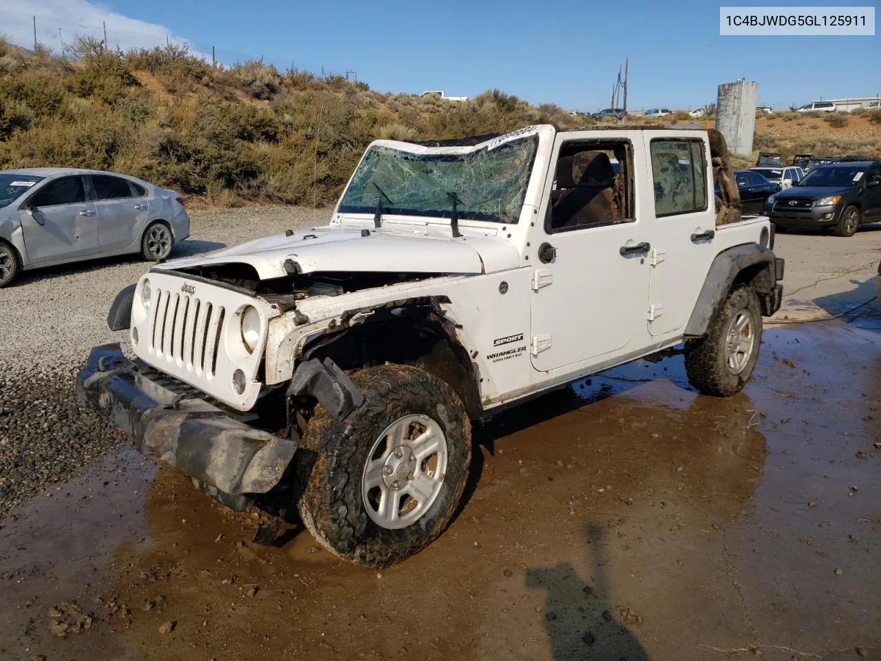 2016 Jeep Wrangler Unlimited Sport VIN: 1C4BJWDG5GL125911 Lot: 70996604