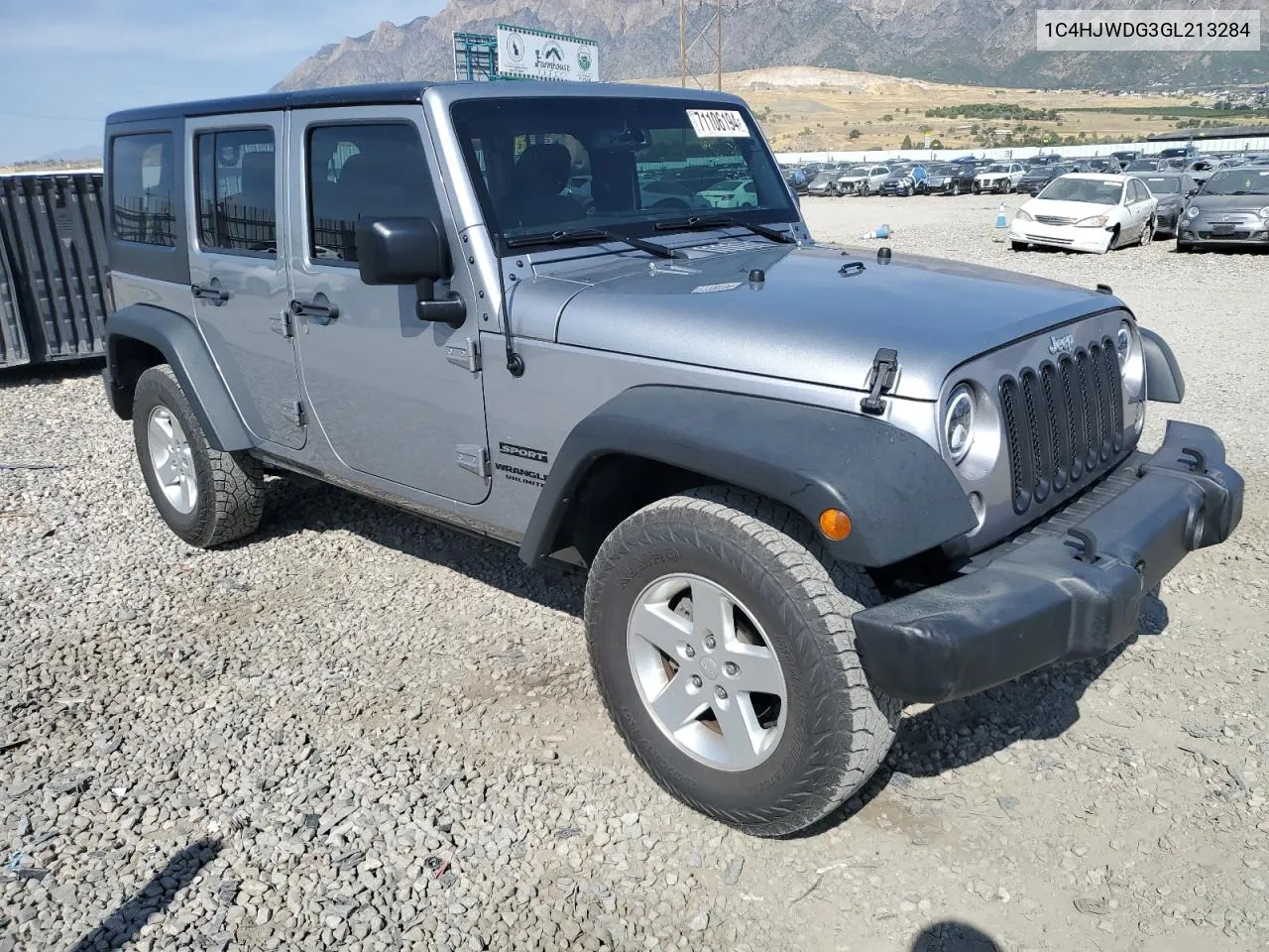 2016 Jeep Wrangler Unlimited Sport VIN: 1C4HJWDG3GL213284 Lot: 71106194