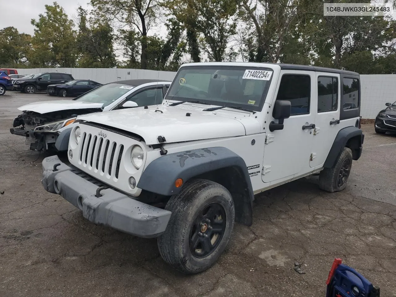 2016 Jeep Wrangler Unlimited Sport VIN: 1C4BJWKG3GL245483 Lot: 71402254