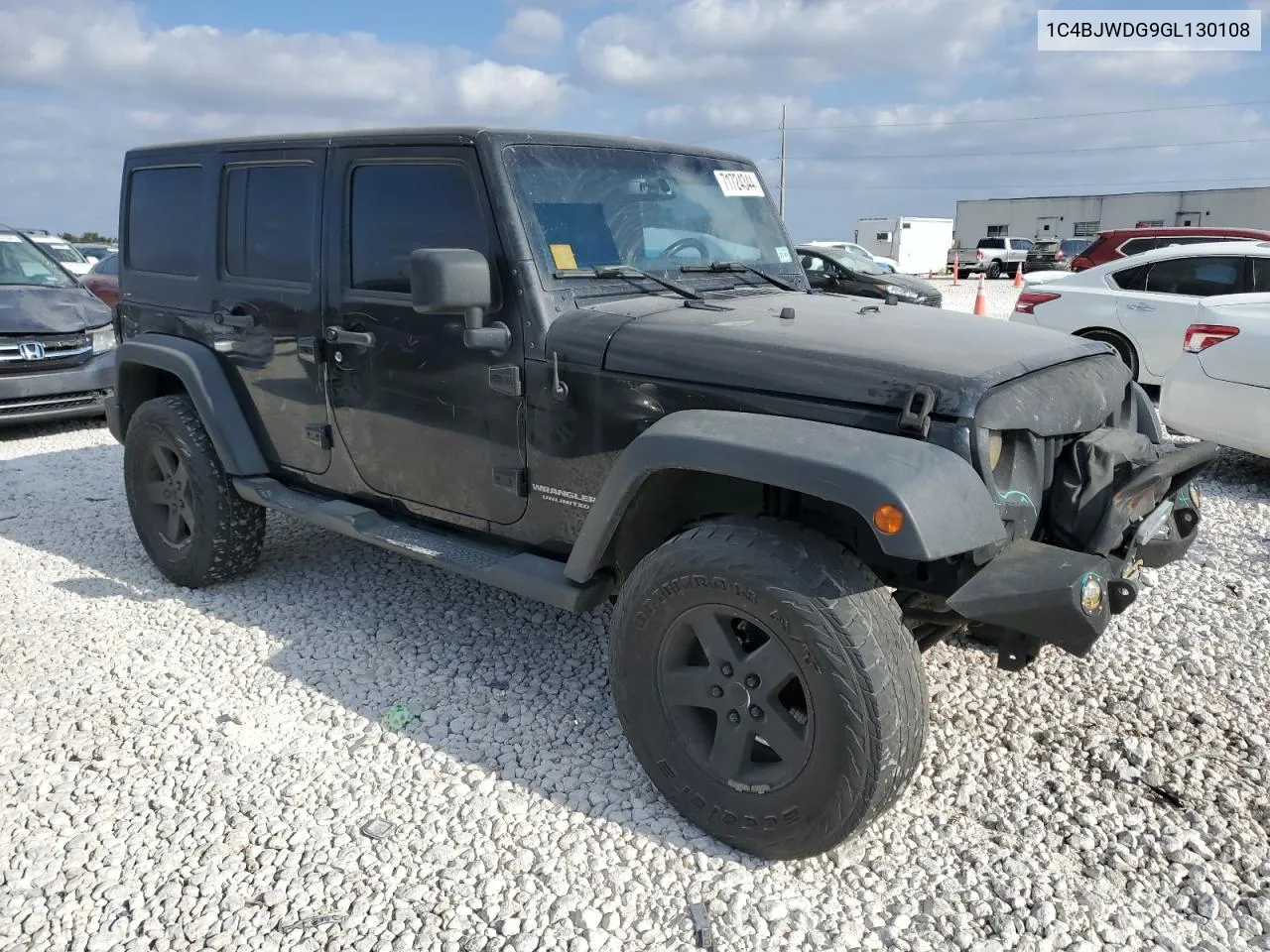 2016 Jeep Wrangler Unlimited Sport VIN: 1C4BJWDG9GL130108 Lot: 71724344