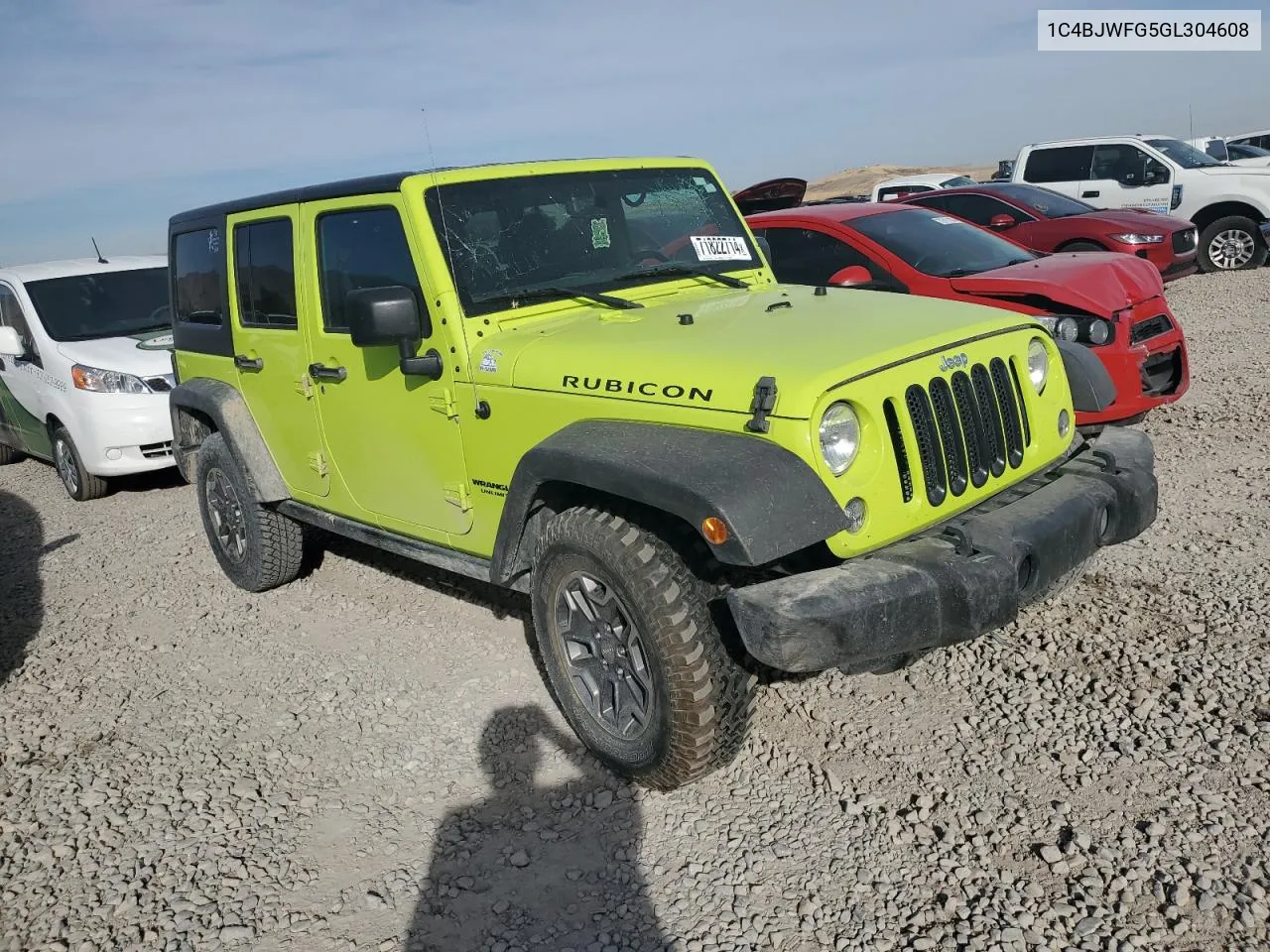 2016 Jeep Wrangler Unlimited Rubicon VIN: 1C4BJWFG5GL304608 Lot: 71822714