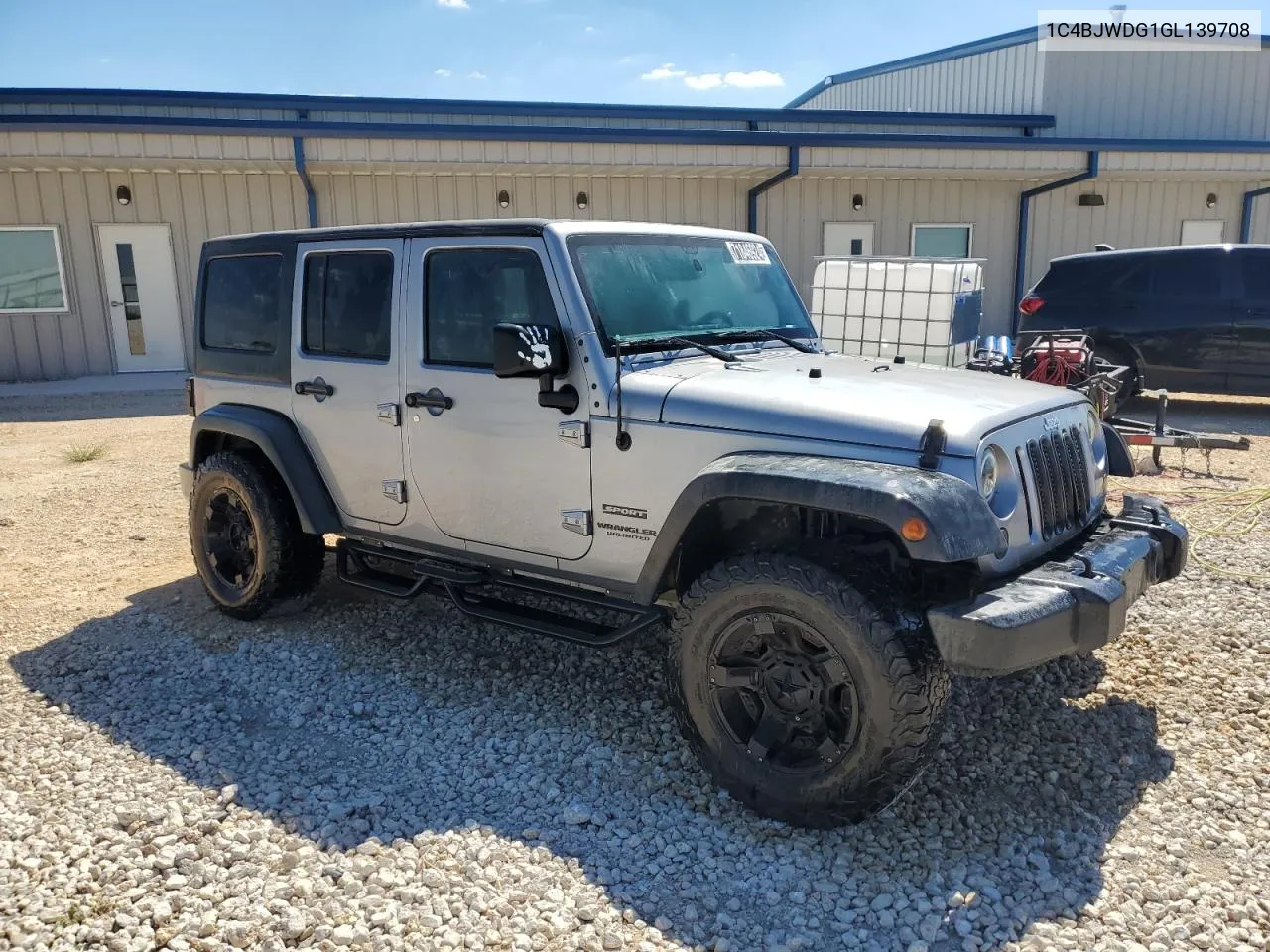 2016 Jeep Wrangler Unlimited Sport VIN: 1C4BJWDG1GL139708 Lot: 71846924