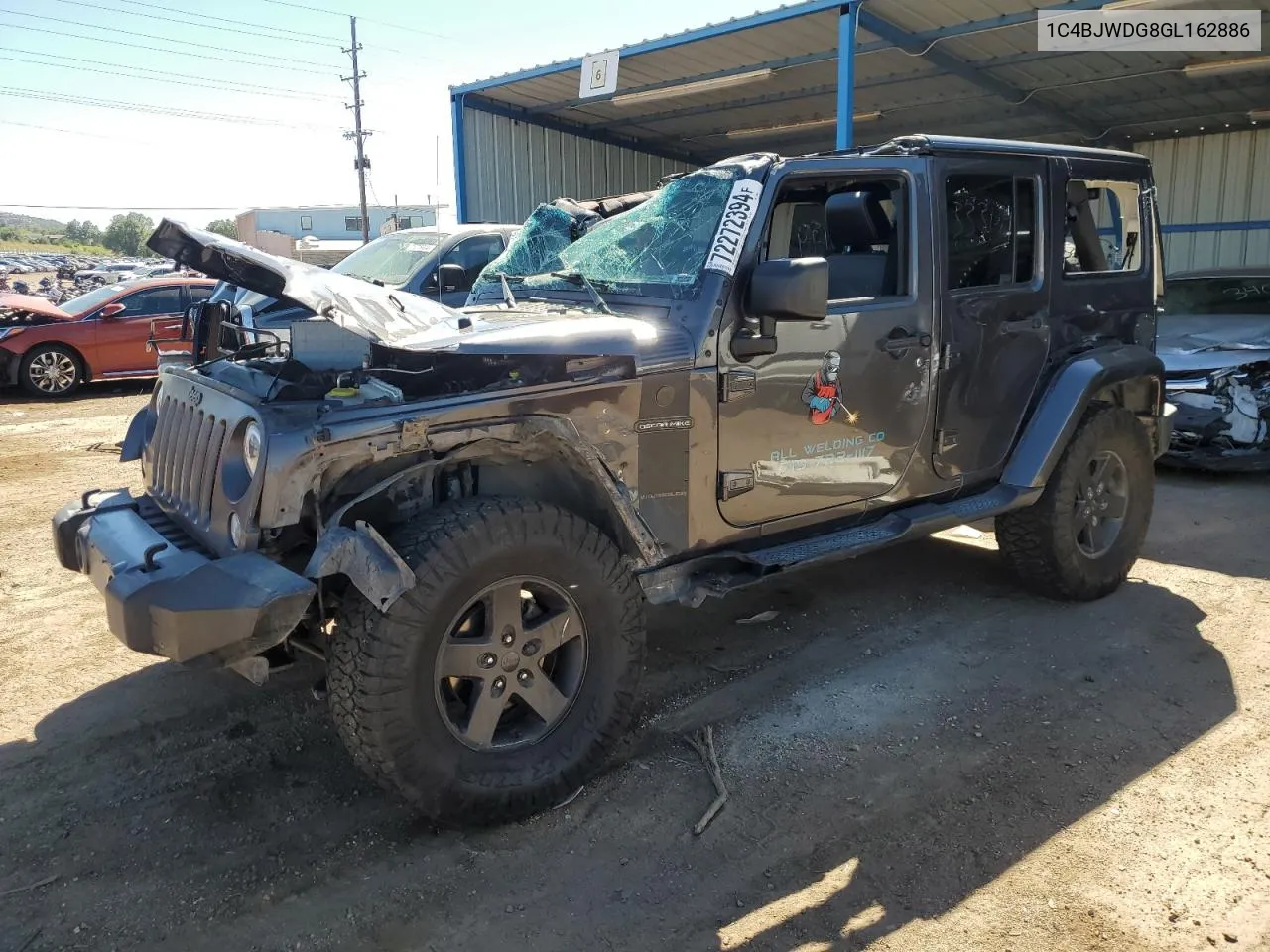 2016 Jeep Wrangler Unlimited Sport VIN: 1C4BJWDG8GL162886 Lot: 72272394