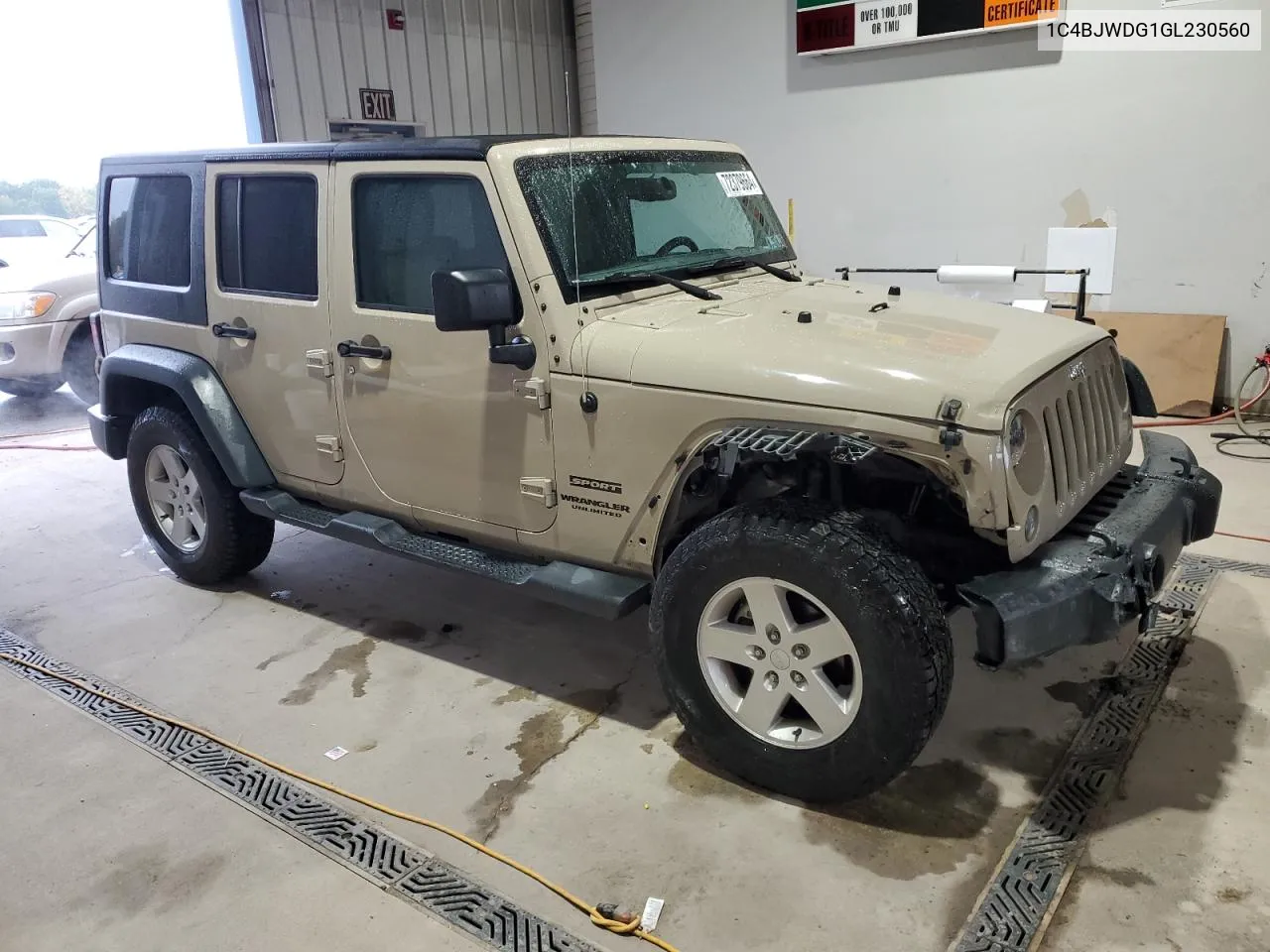 2016 Jeep Wrangler Unlimited Sport VIN: 1C4BJWDG1GL230560 Lot: 72379664