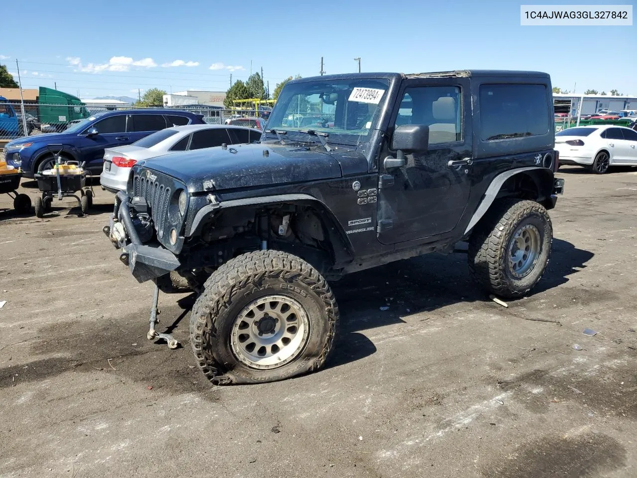 2016 Jeep Wrangler Sport VIN: 1C4AJWAG3GL327842 Lot: 72473994