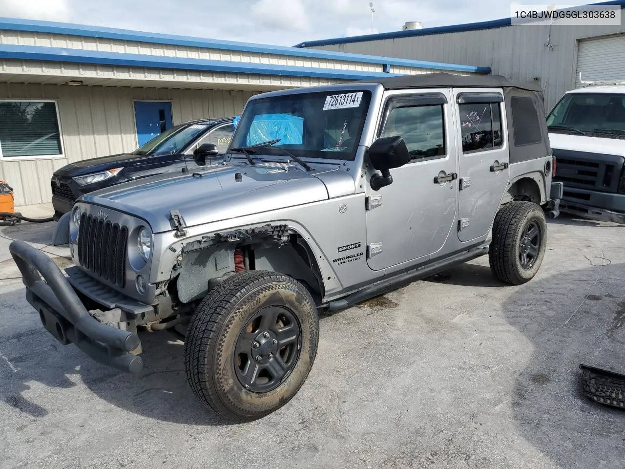 2016 Jeep Wrangler Unlimited Sport VIN: 1C4BJWDG5GL303638 Lot: 72613114